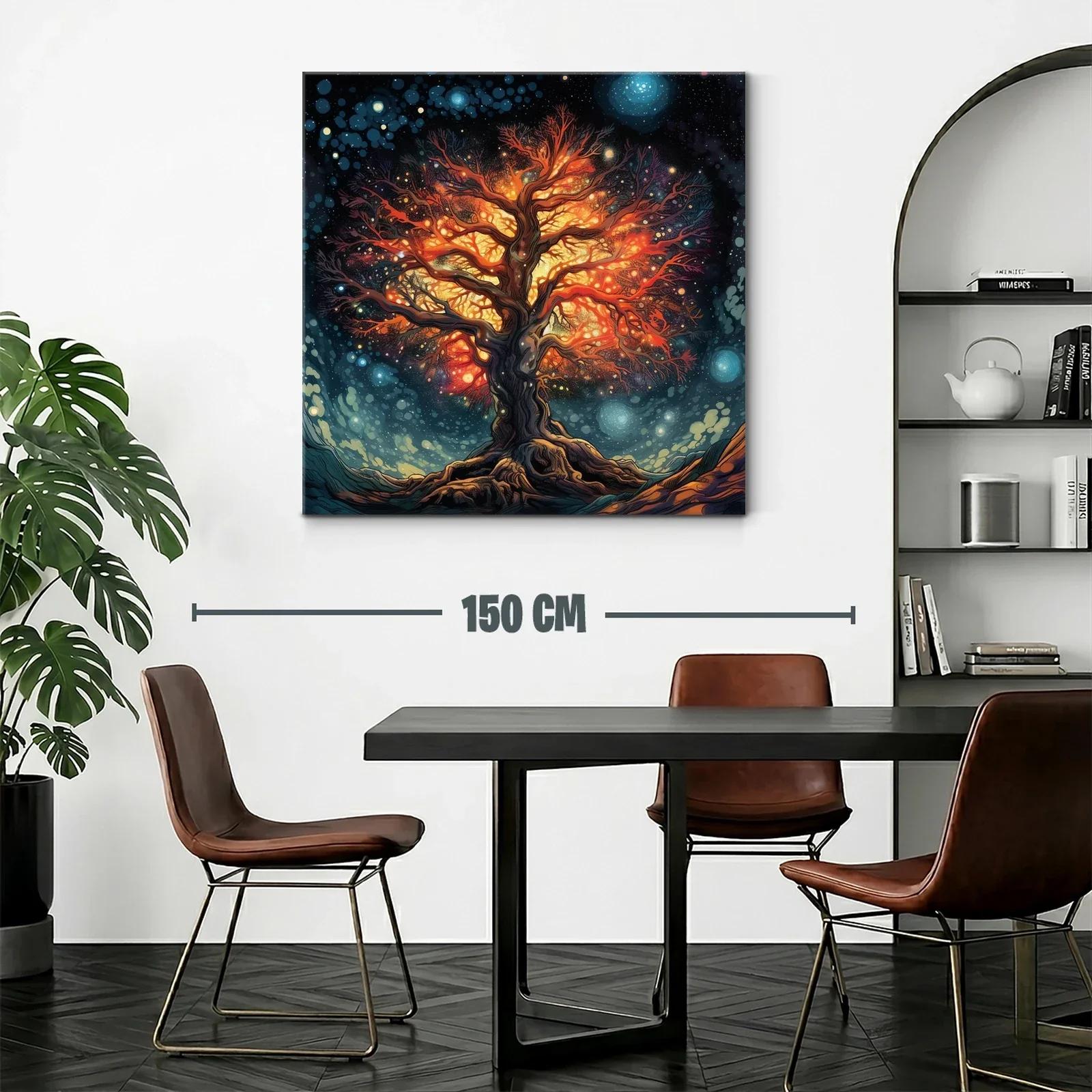 Árbol de luz en noche estrellada vibrante y mágica — miniatura 2