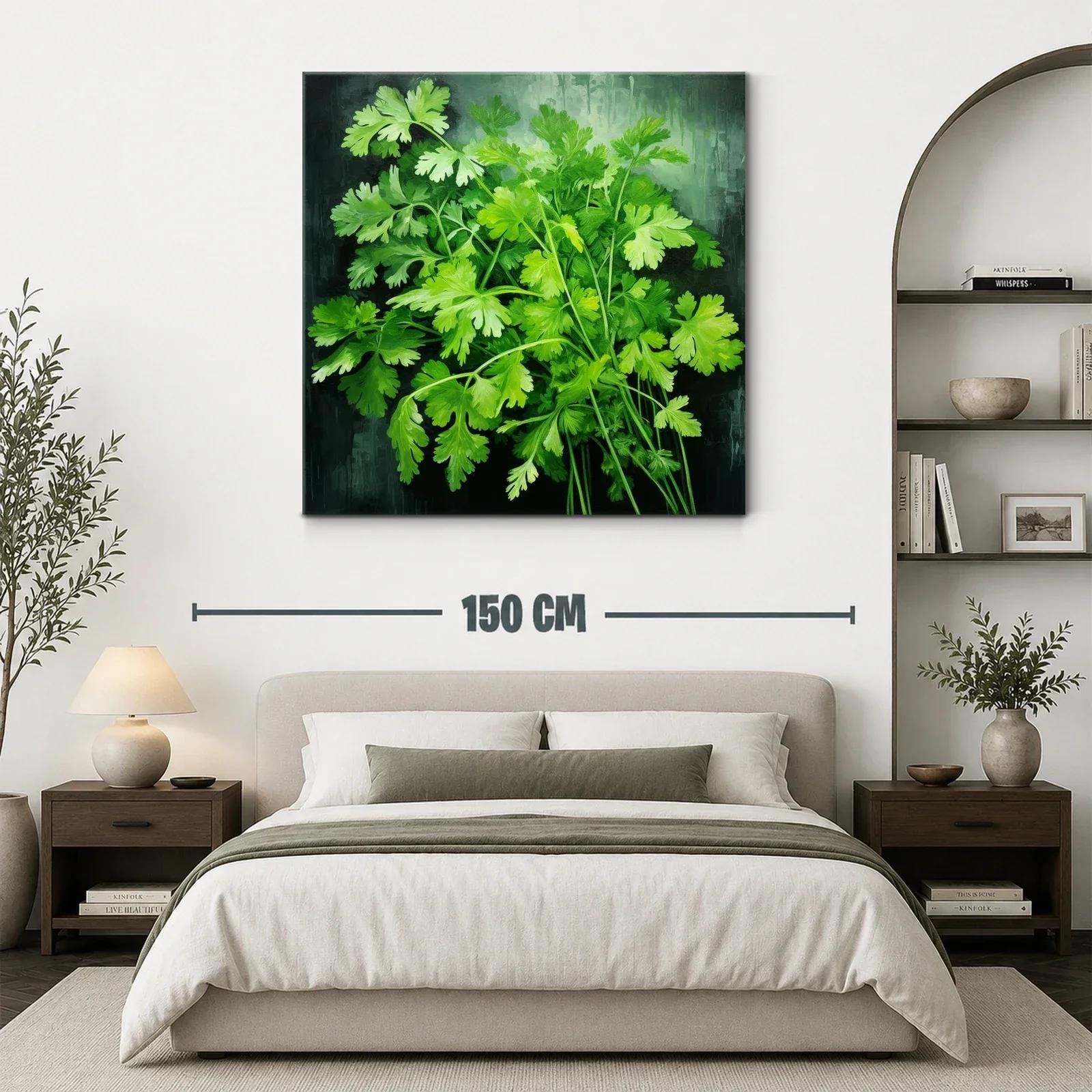 Cuadro con ramo verde de hojas frescas y naturales — miniatura 3