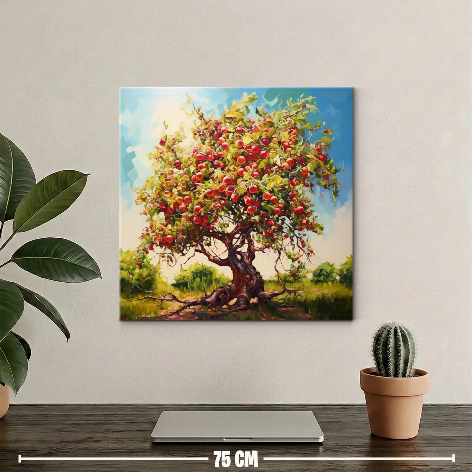 Árbol rebosante de manzanas en paisaje soleado — miniatura 2