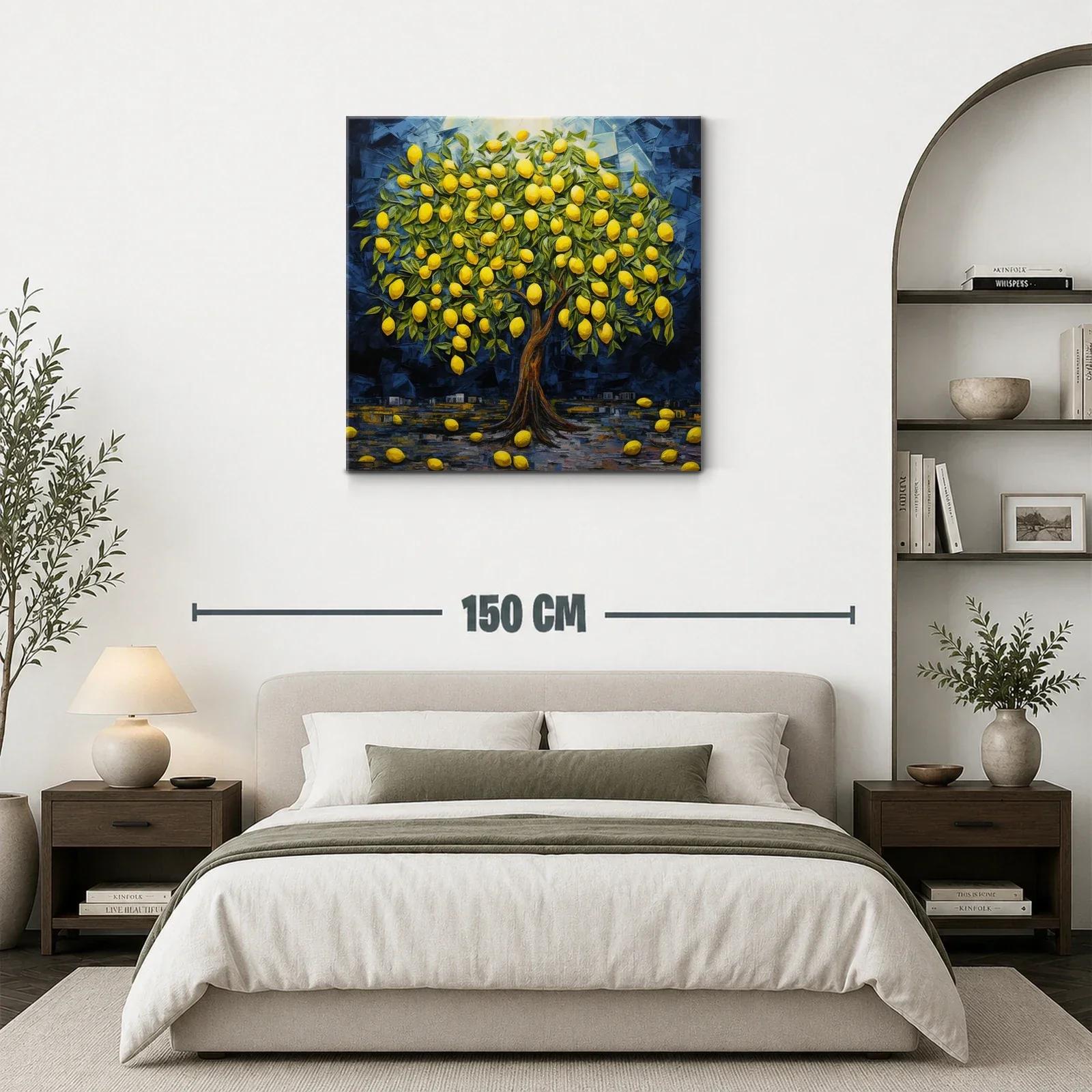 Árbol cargado de limones en tono vibrante azul noche — miniatura 3