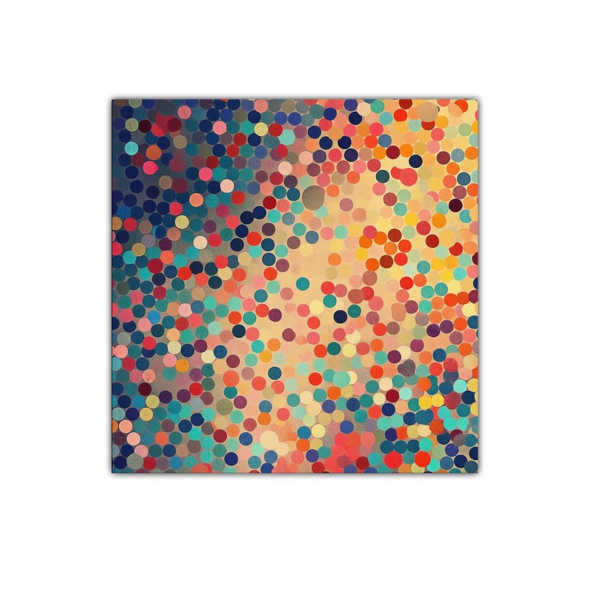 Cuadro abstracto con patrón vibrante de círculos coloridos — imagen principal