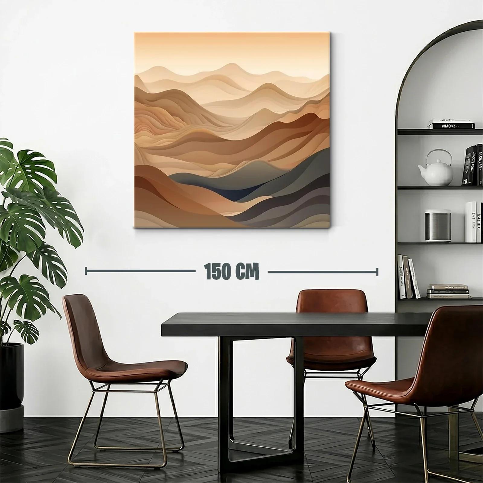 Paisaje abstracto en tonos tierra y líneas onduladas — miniatura 2