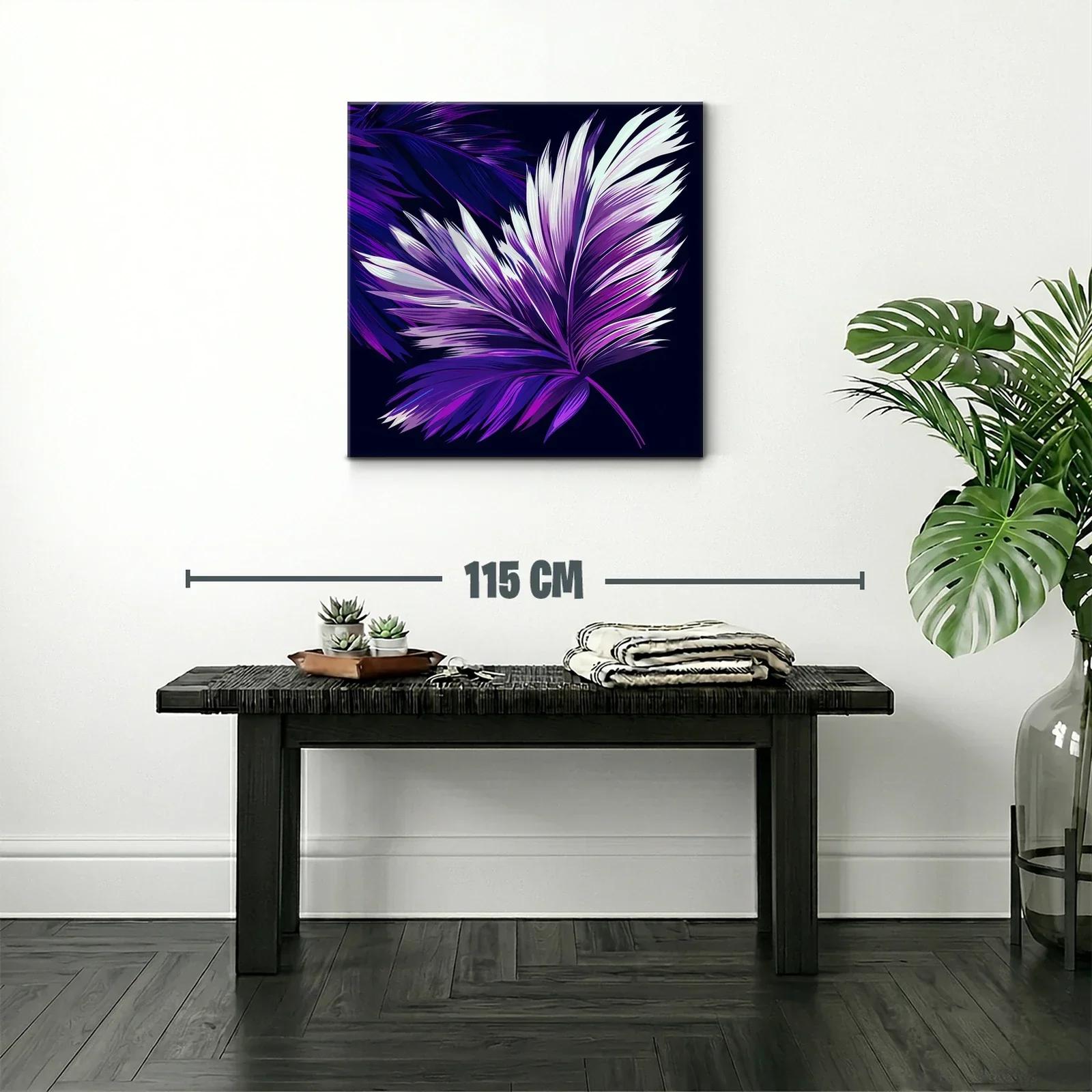 Elegante hoja tropical en tonos violeta y blanco — miniatura 2