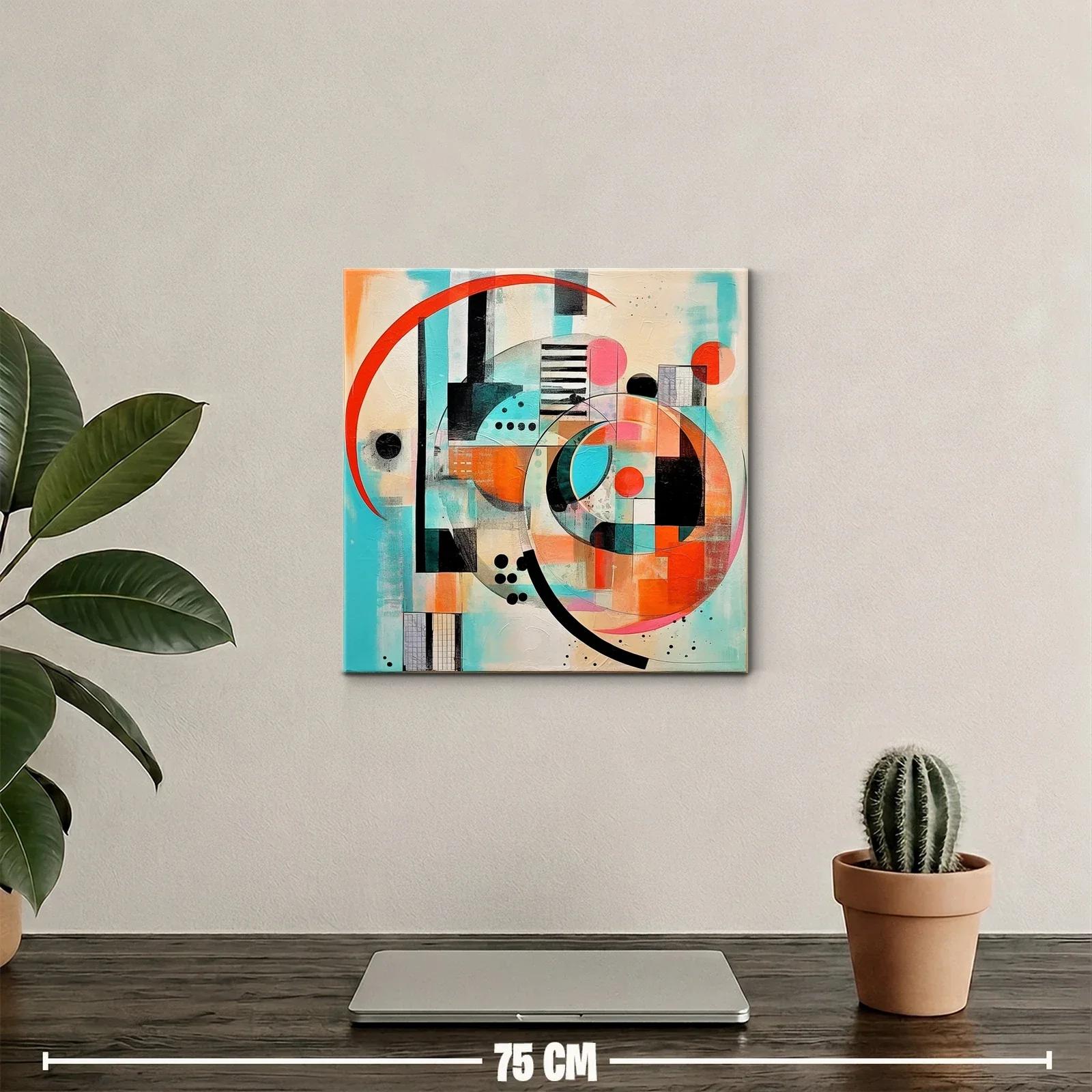 Composición abstracta con círculos y líneas en tonos vivos — miniatura 2