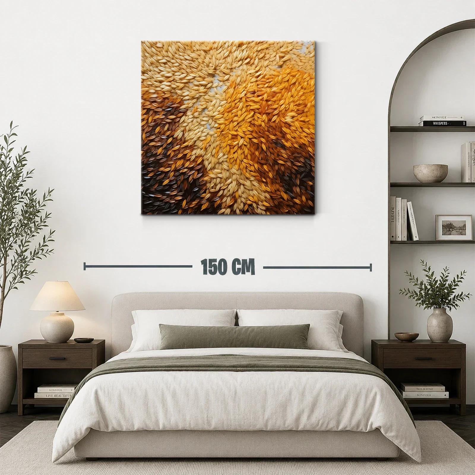 Cuadro abstracto con texturas en tonos tierra cálidos — miniatura 3