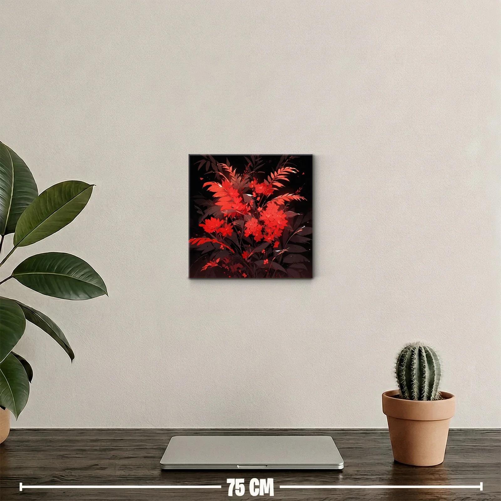 Ramo vibrante con flores rojas sobre fondo oscuro — miniatura 2