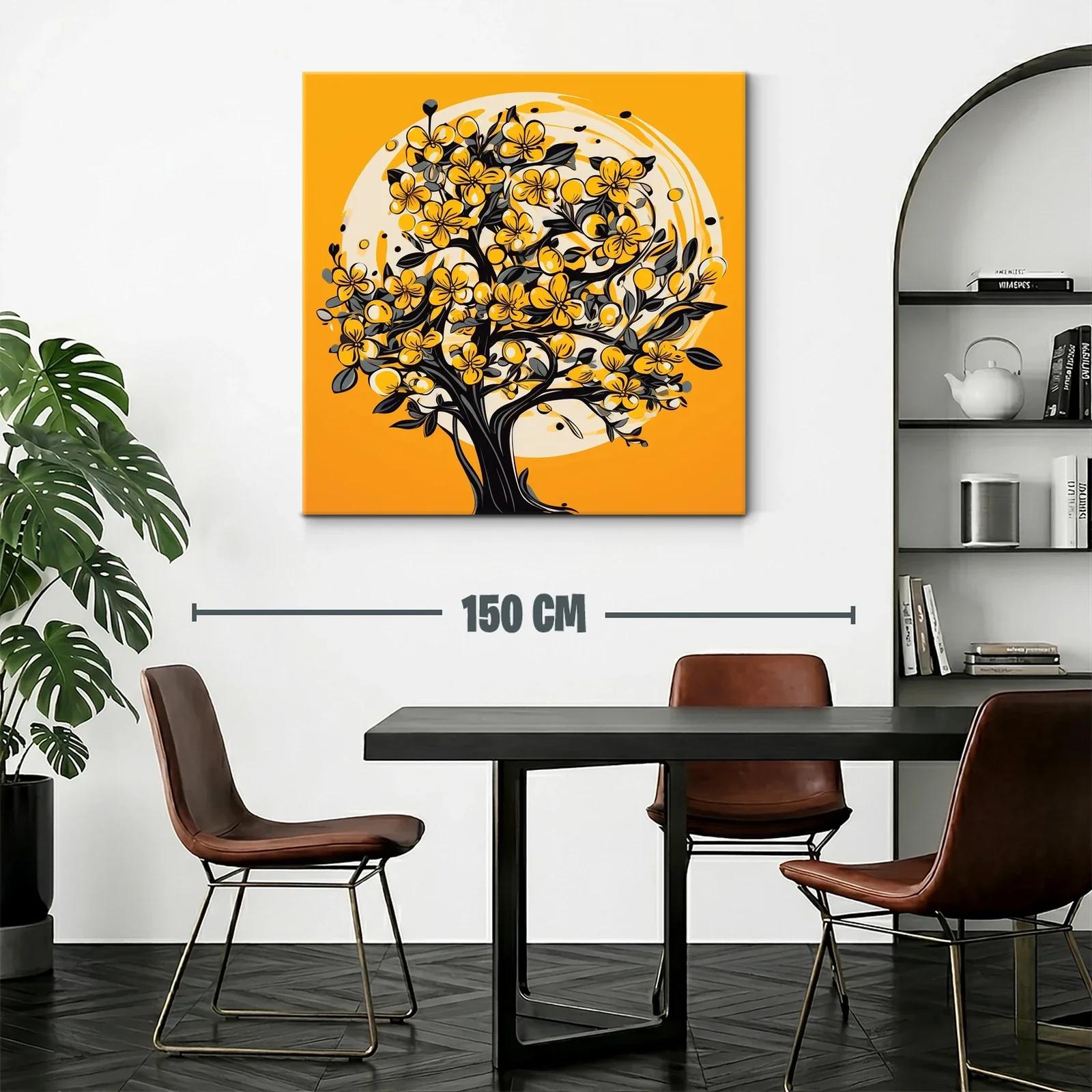 Arbol florido en tonos cálidos para ambientar tu hogar — miniatura 2