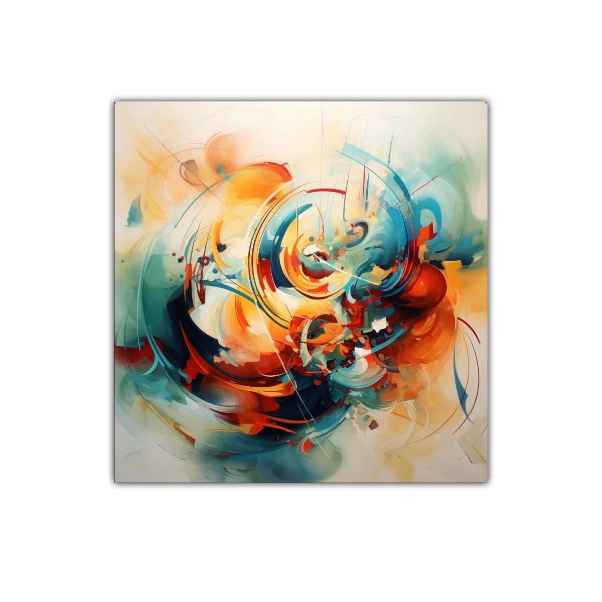 Cuadro abstracto con energía cromática vibrante