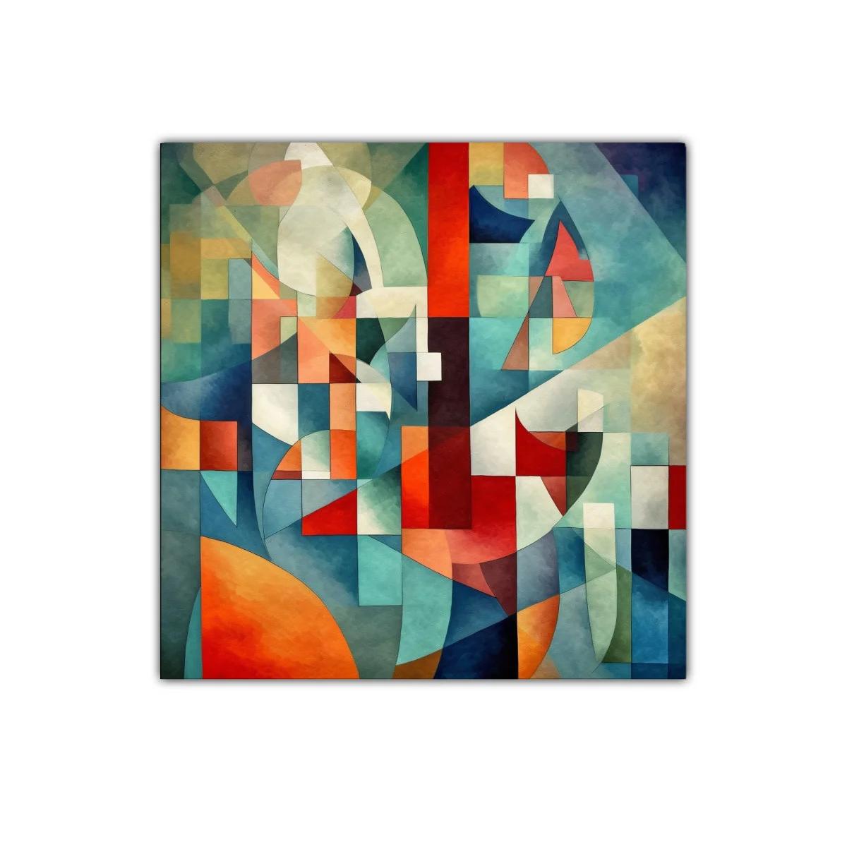 Composición abstracta con formas geométricas y tonos cálidos