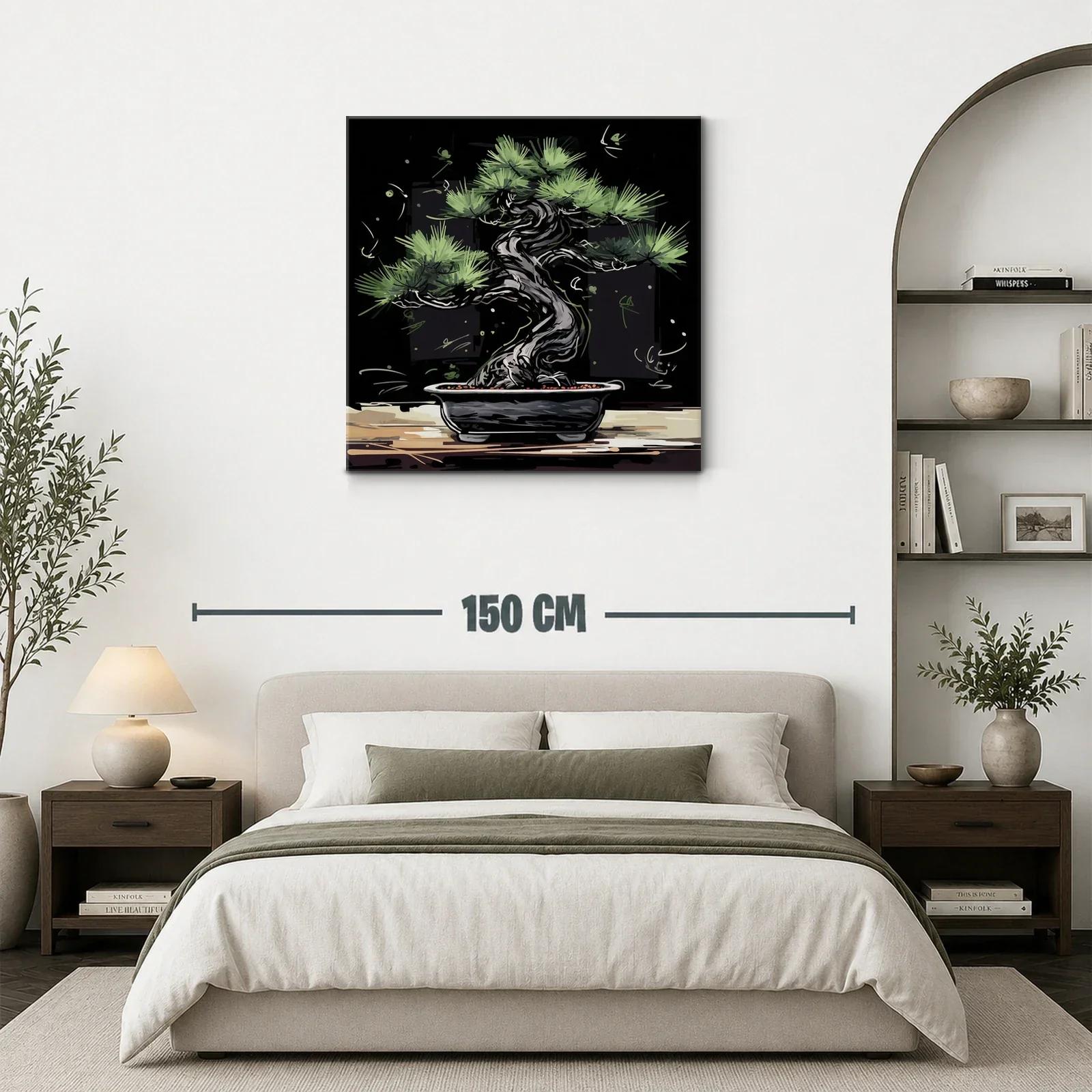 Bonsái elegante con tonos verdes y negros — miniatura 3