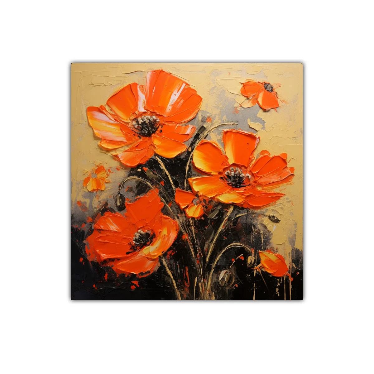 Cuadro decorativo con vibrantes flores naranjas — imagen principal