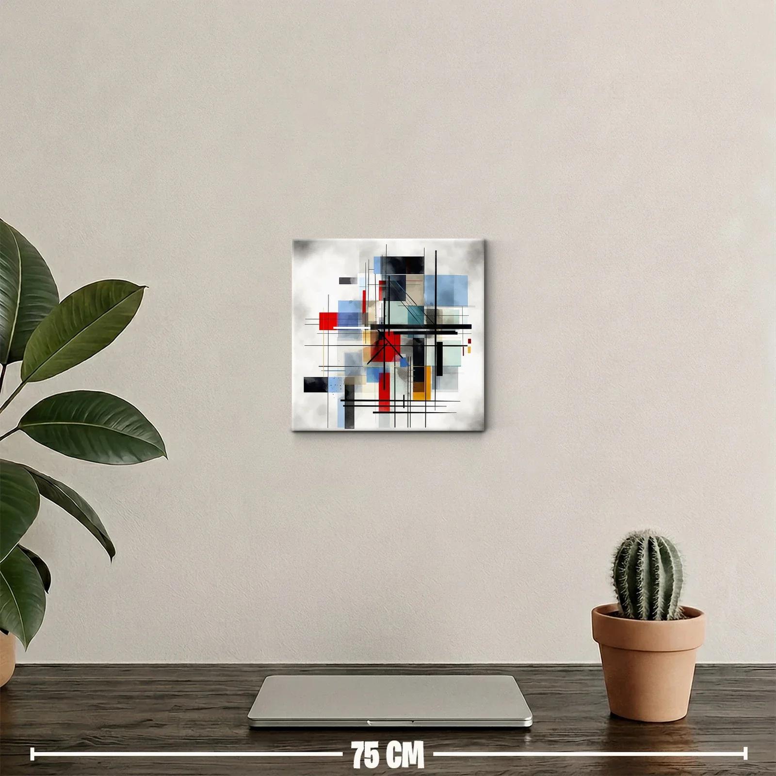 Cuadro abstracto con formas geométricas en colores vivos — miniatura 2