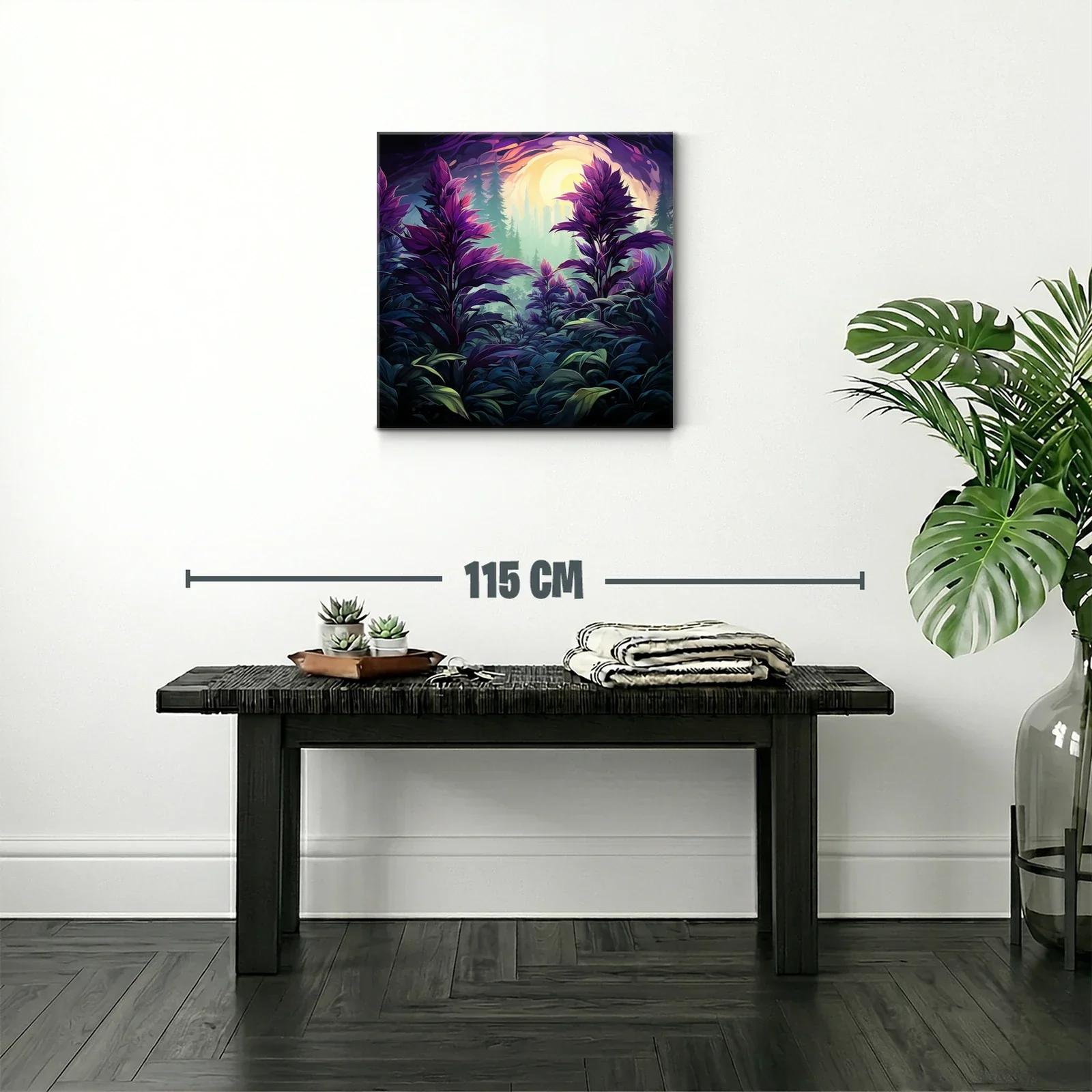 Paisaje onírico de hojas violetas y luz resplandeciente — miniatura 2