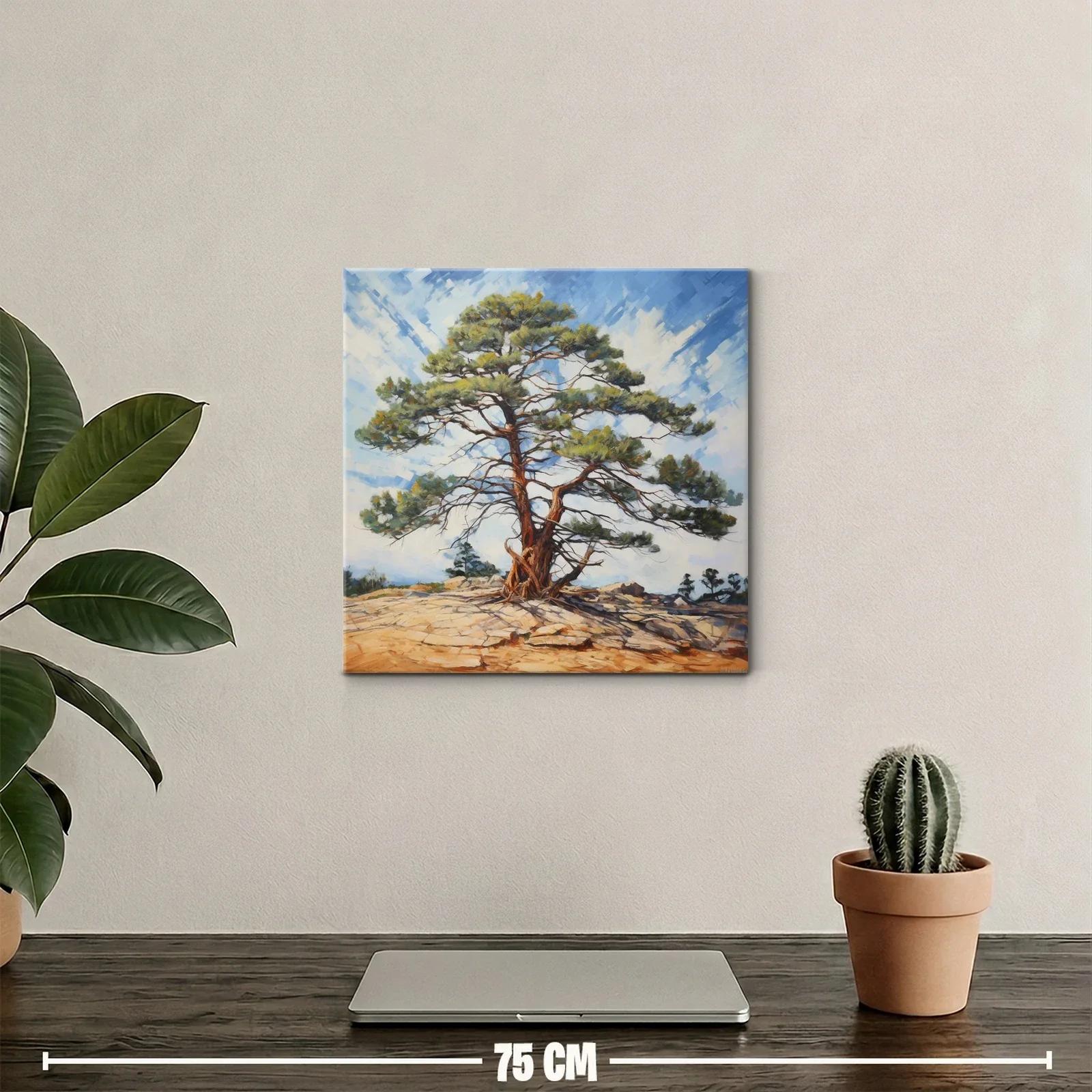 Árbol solitario en paisaje rocoso bajo cielo azul — miniatura 2