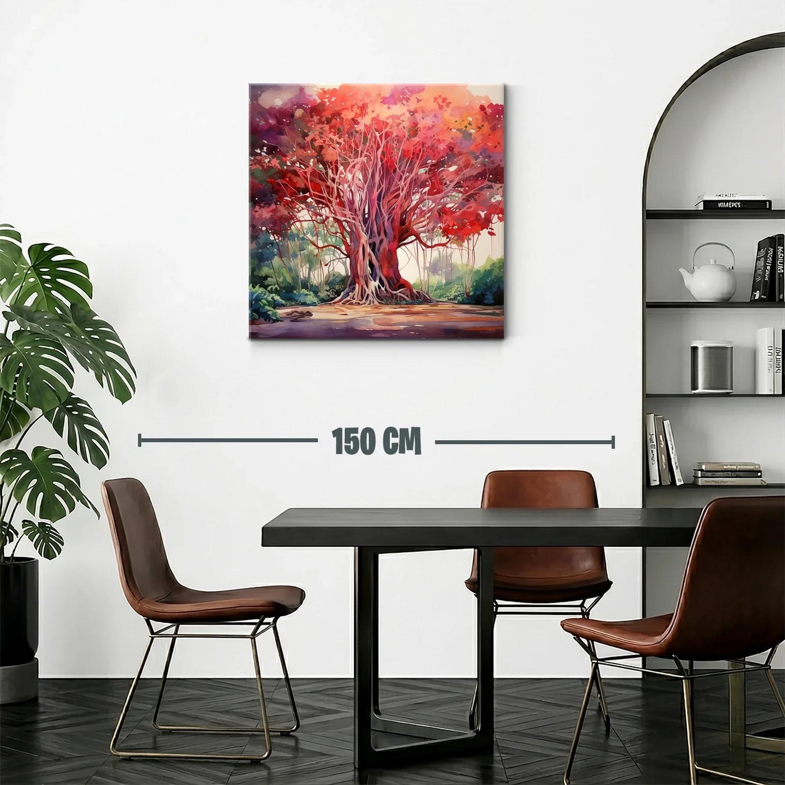 Árbol majestuoso con follaje en tonalidades rojas vibrantes — miniatura 2
