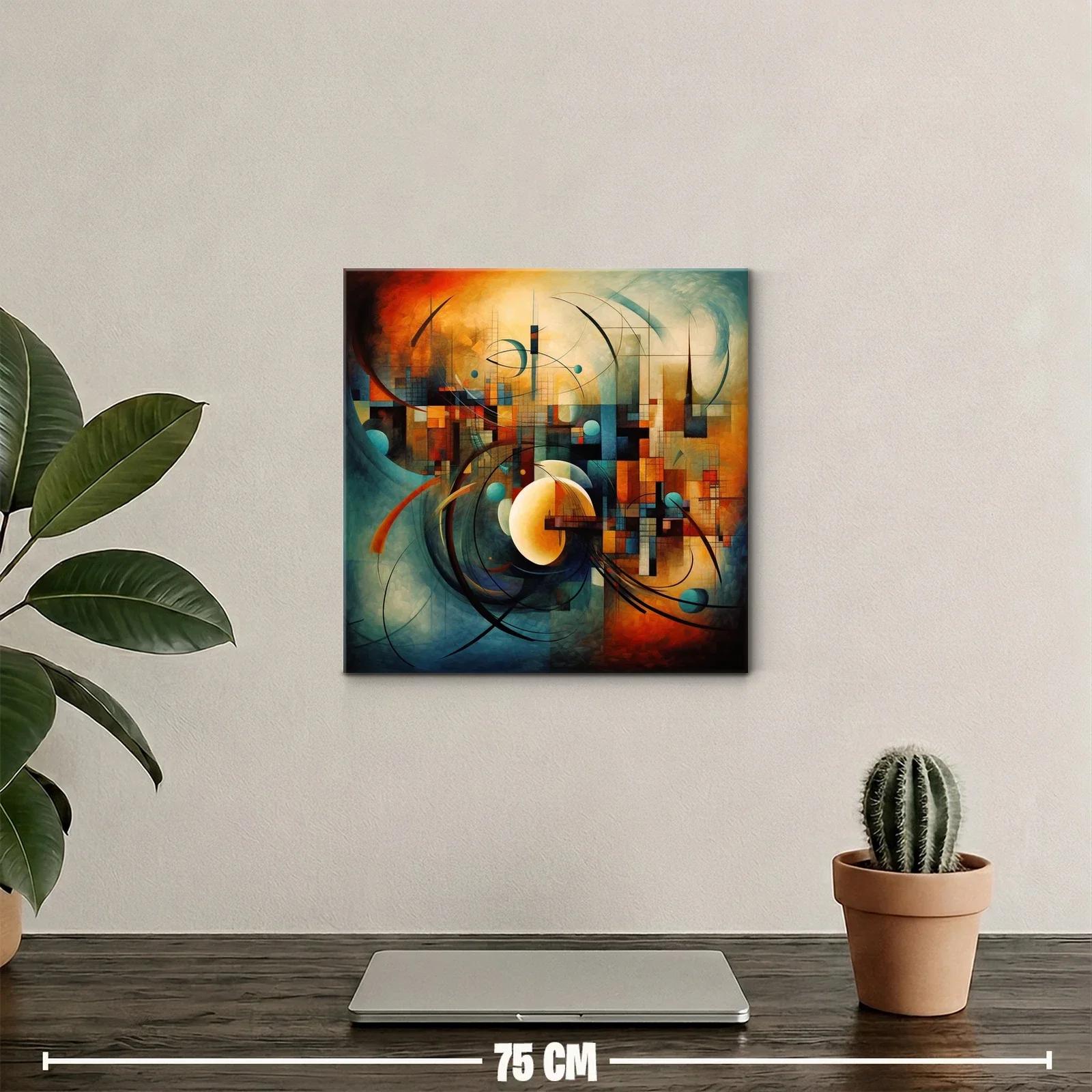 Composición abstracta con tonos cálidos y figuras orgánicas — miniatura 2