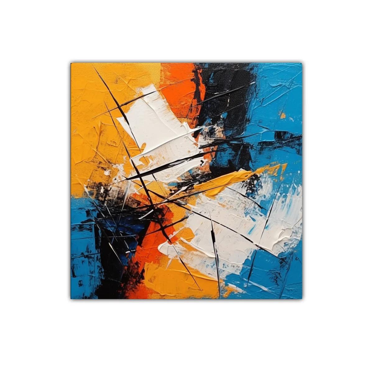 Composición abstracta vibrante con contrastes intensos