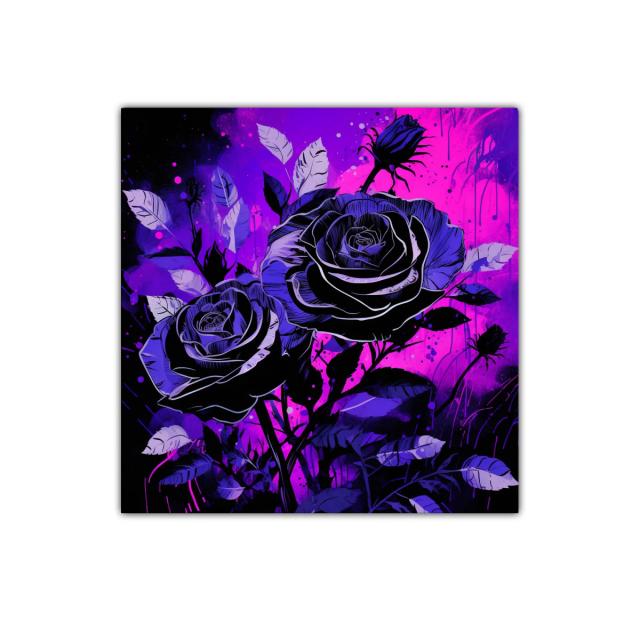 Impactante ramo de rosas en tonos púrpura y negro