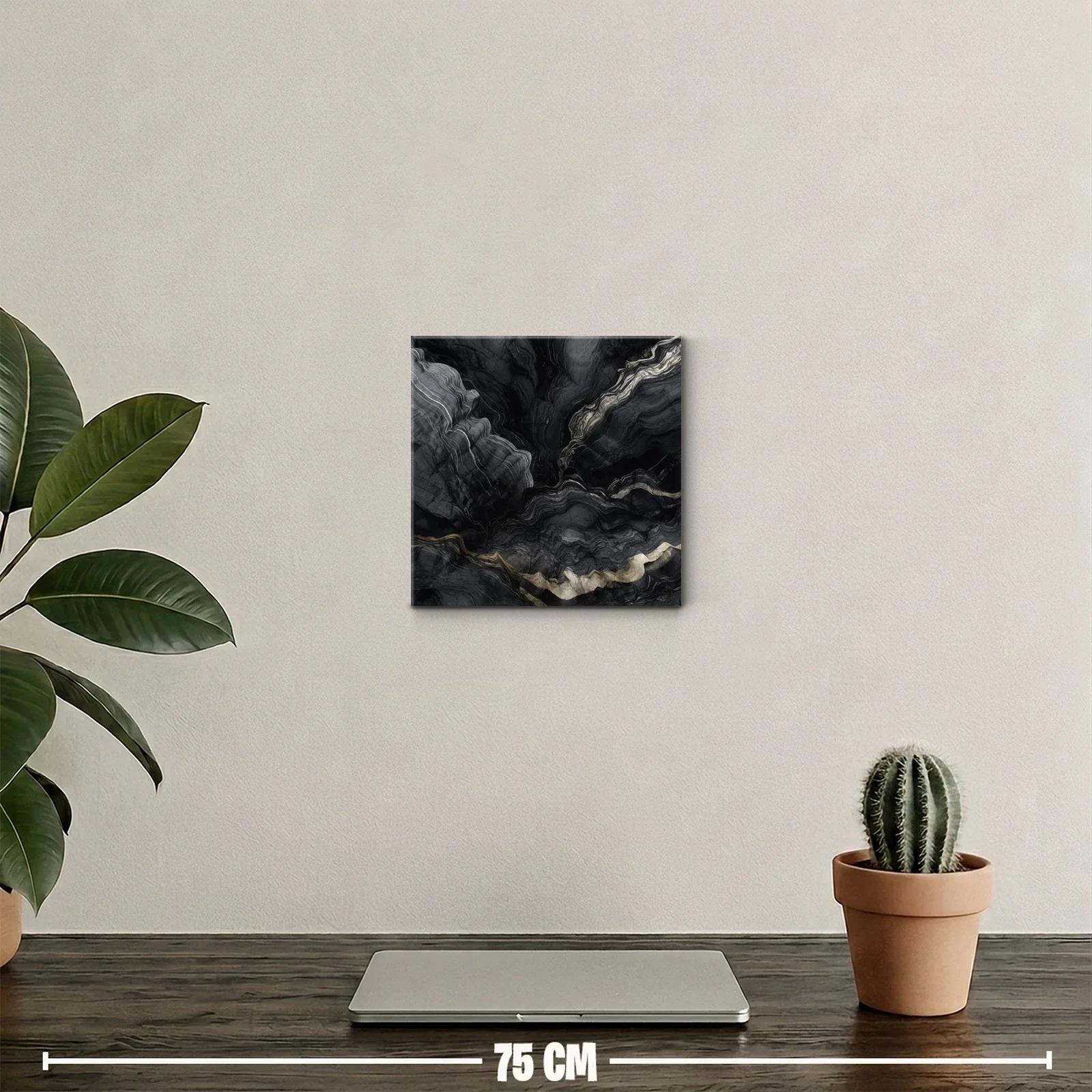 Abstracto en tonos negros y grises con acentos dorados — miniatura 2