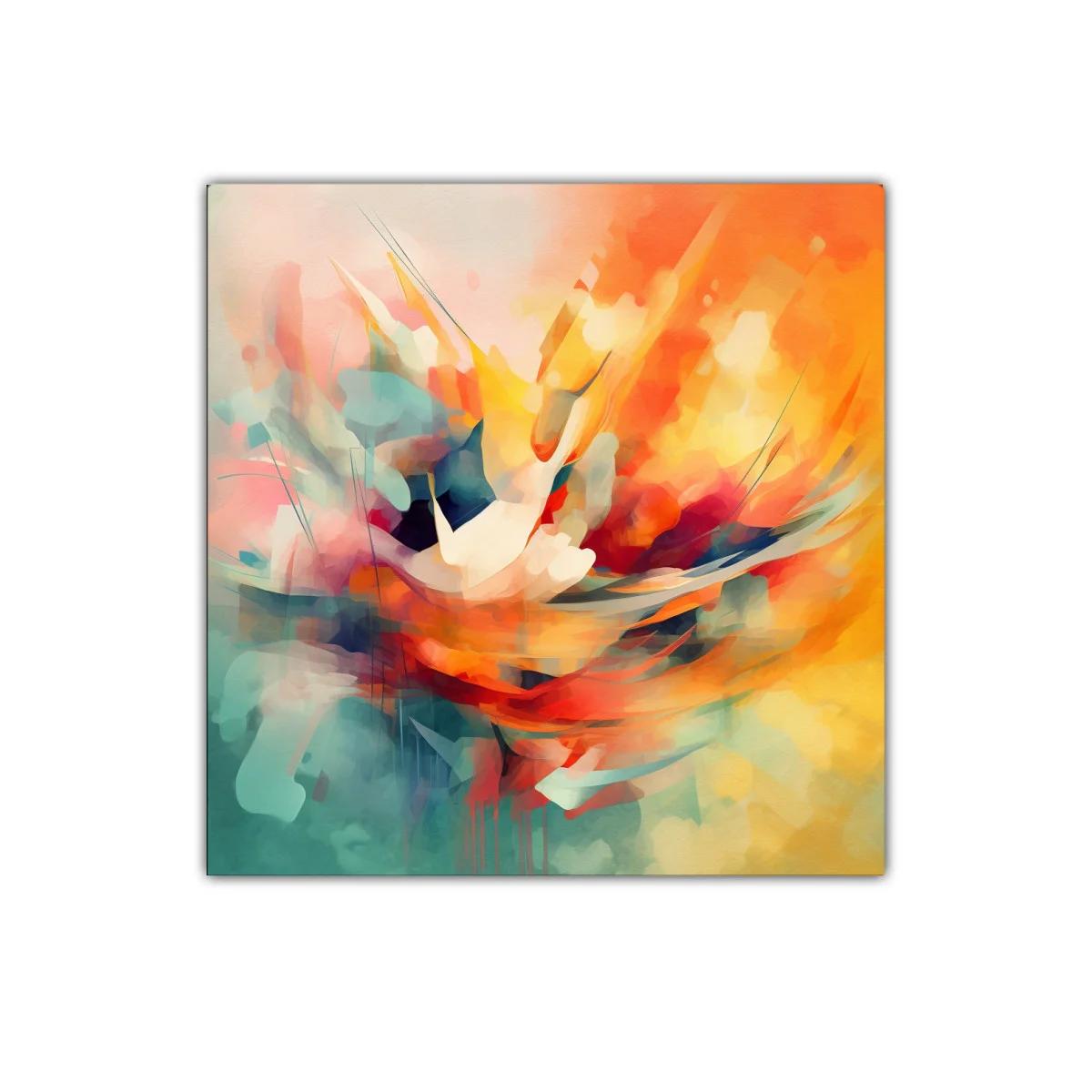 Cuadro abstracto de colores vibrantes y formas dinámicas — imagen principal