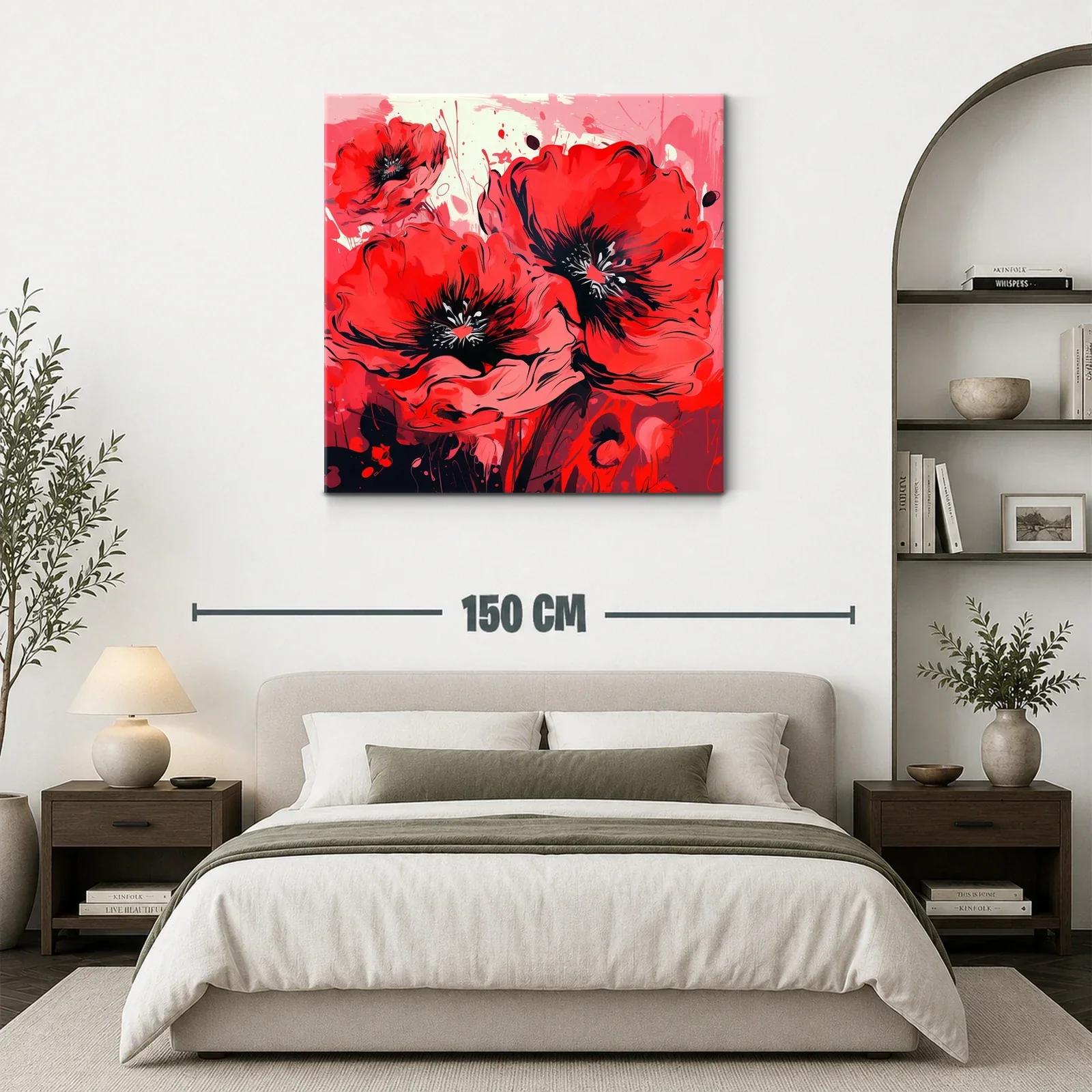 Vibrante composición de amapolas rojas con contrastes intensos — miniatura 3