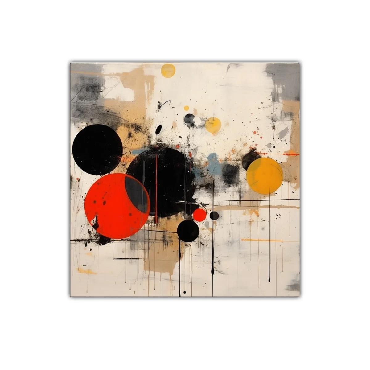 Composición abstracta con círculos en tonos cálidos y neutros