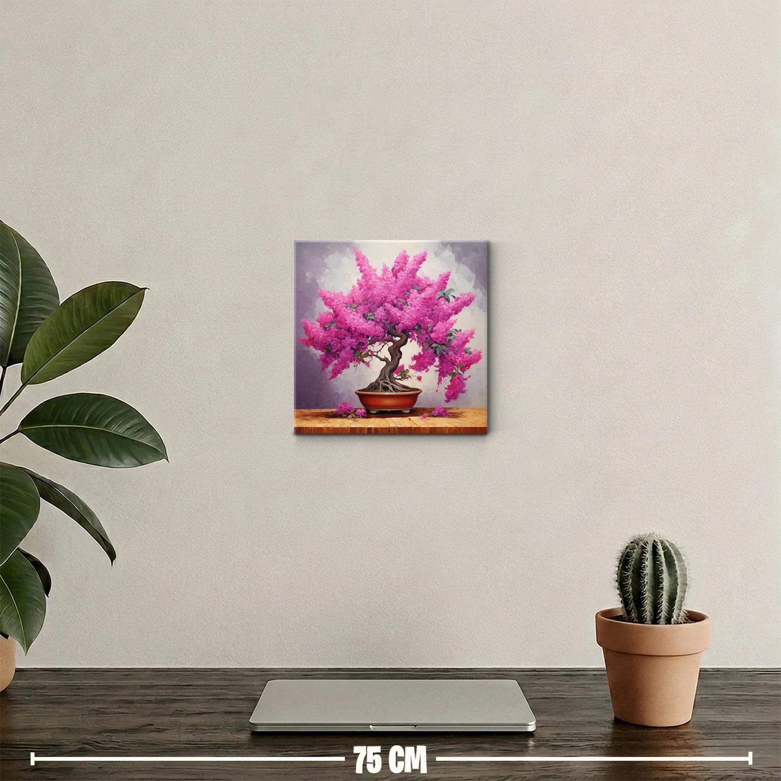 Bonsái con flores vibrantes en tonos fucsia y rosa — miniatura 2