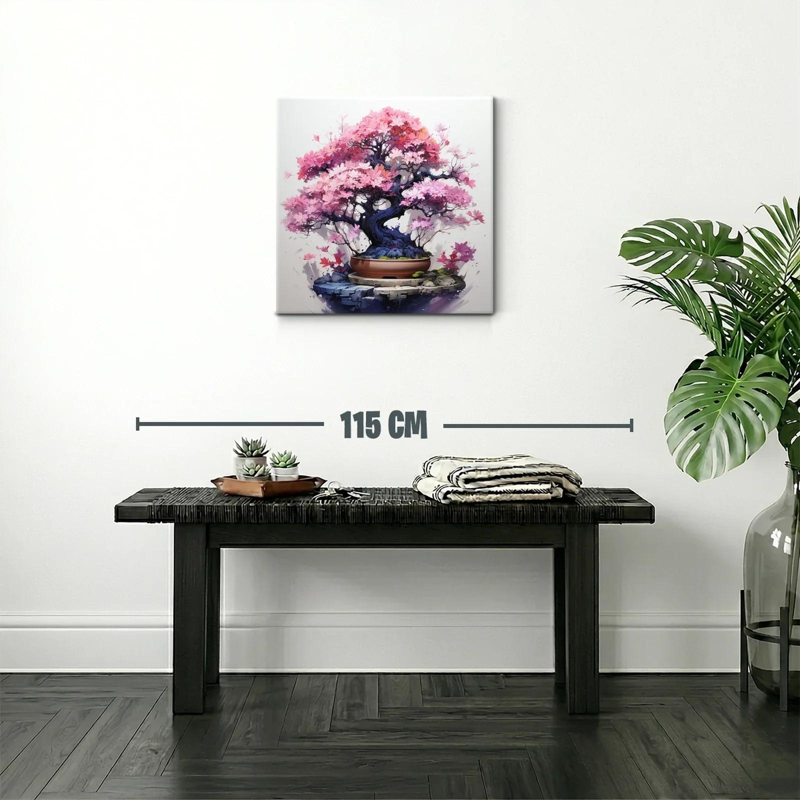 Árbol Bonsái con Flores Rosadas y Detalles Vibrantes — miniatura 2