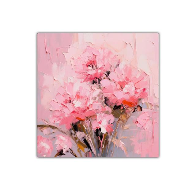 Cuadro decorativo con ramo de flores en tonos rosas suaves