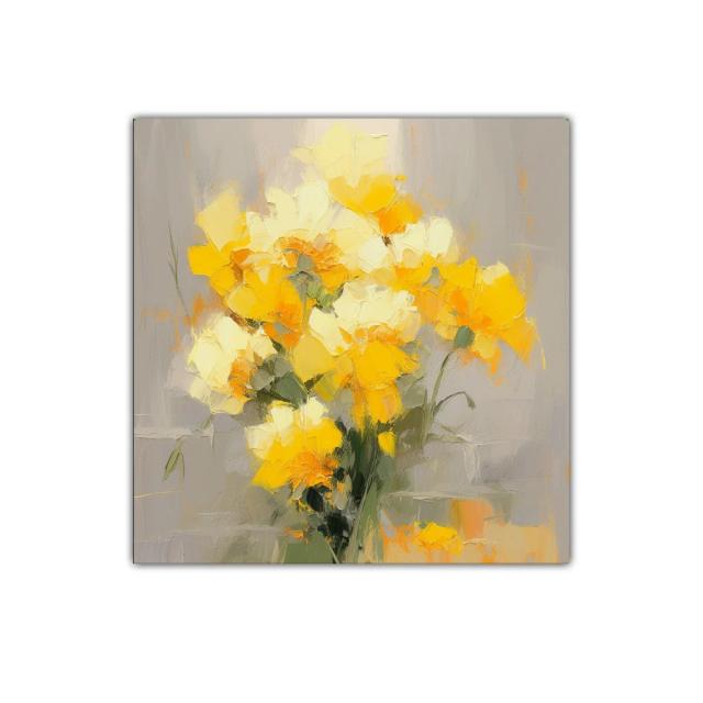 Cuadro decorativo con ramo de flores amarillas vibrantes