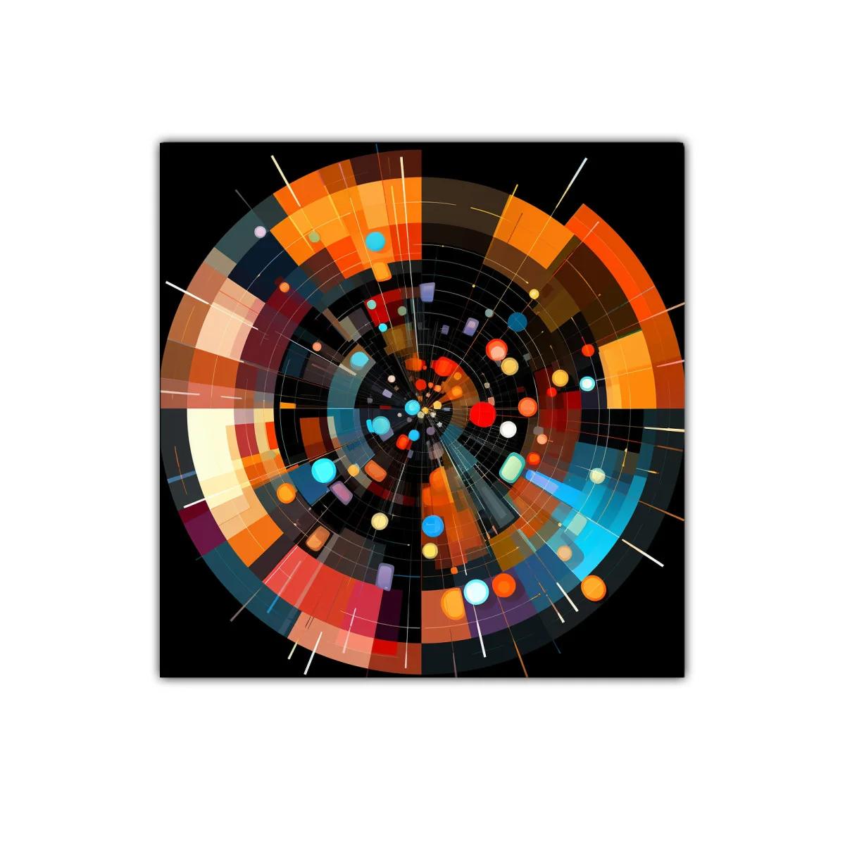 Explosión cromática circular de formas geométricas vibrantes — imagen principal