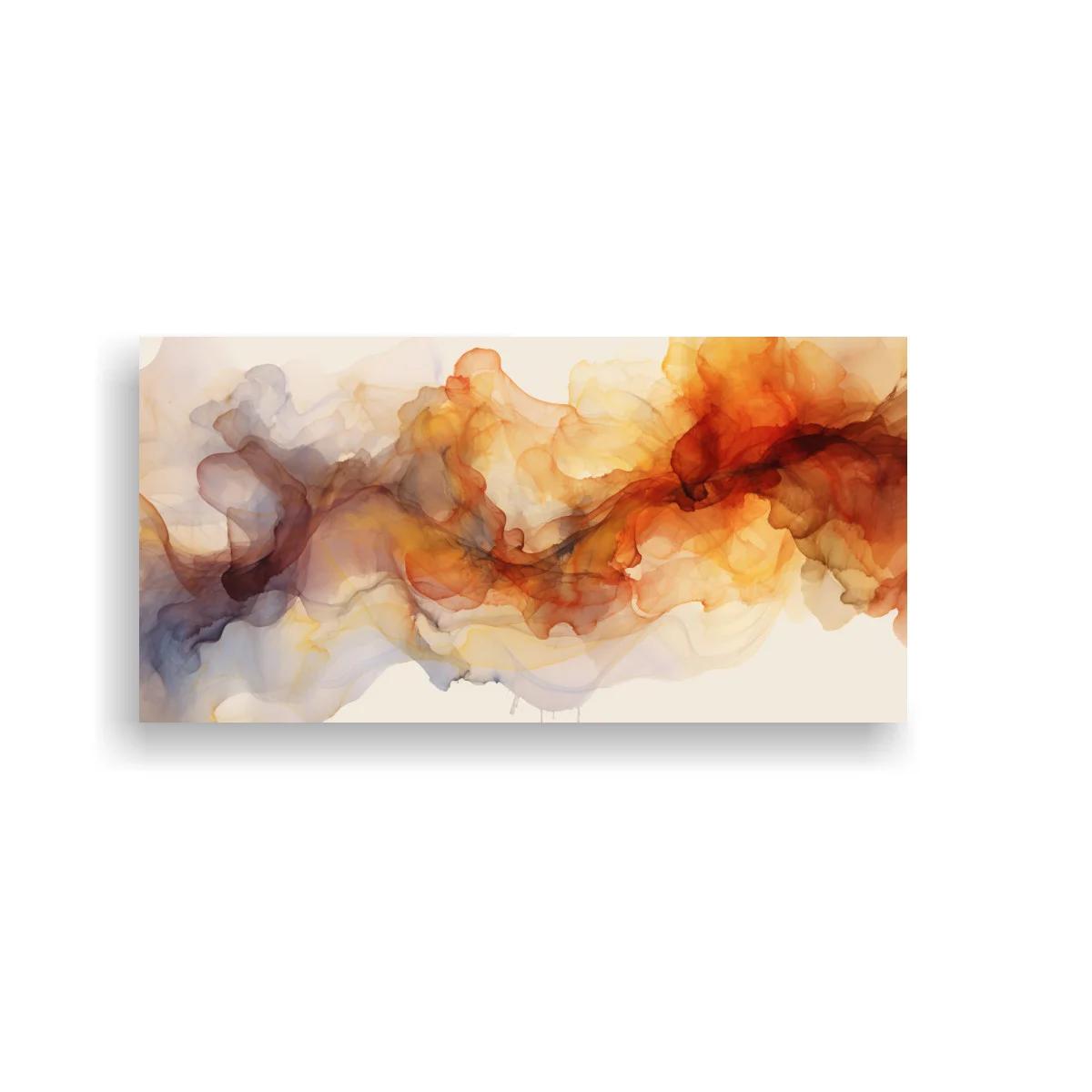 Cuadro nube de tinta abstracta en banda sinuosa