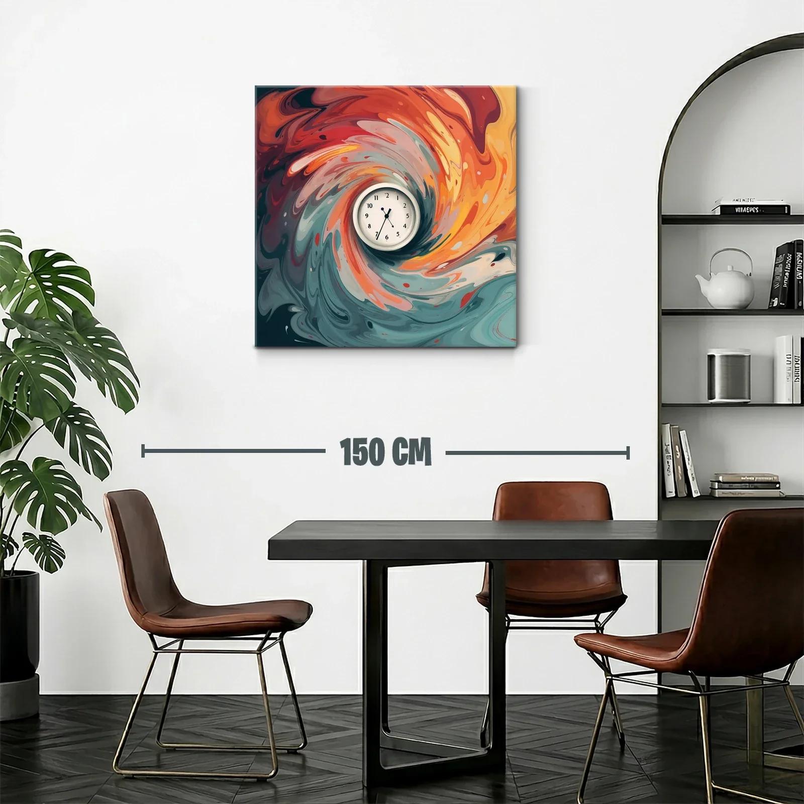 Abstracción en remolino con reloj central vibrante — miniatura 2