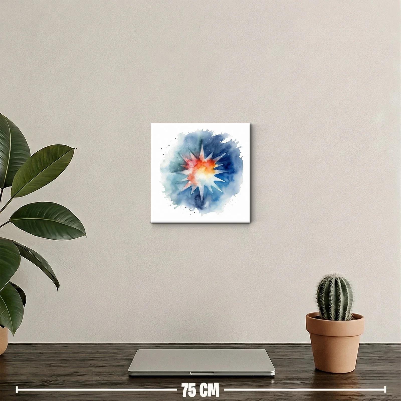 Estrella brillante con tonos azules y cálidos para decorar — miniatura 2
