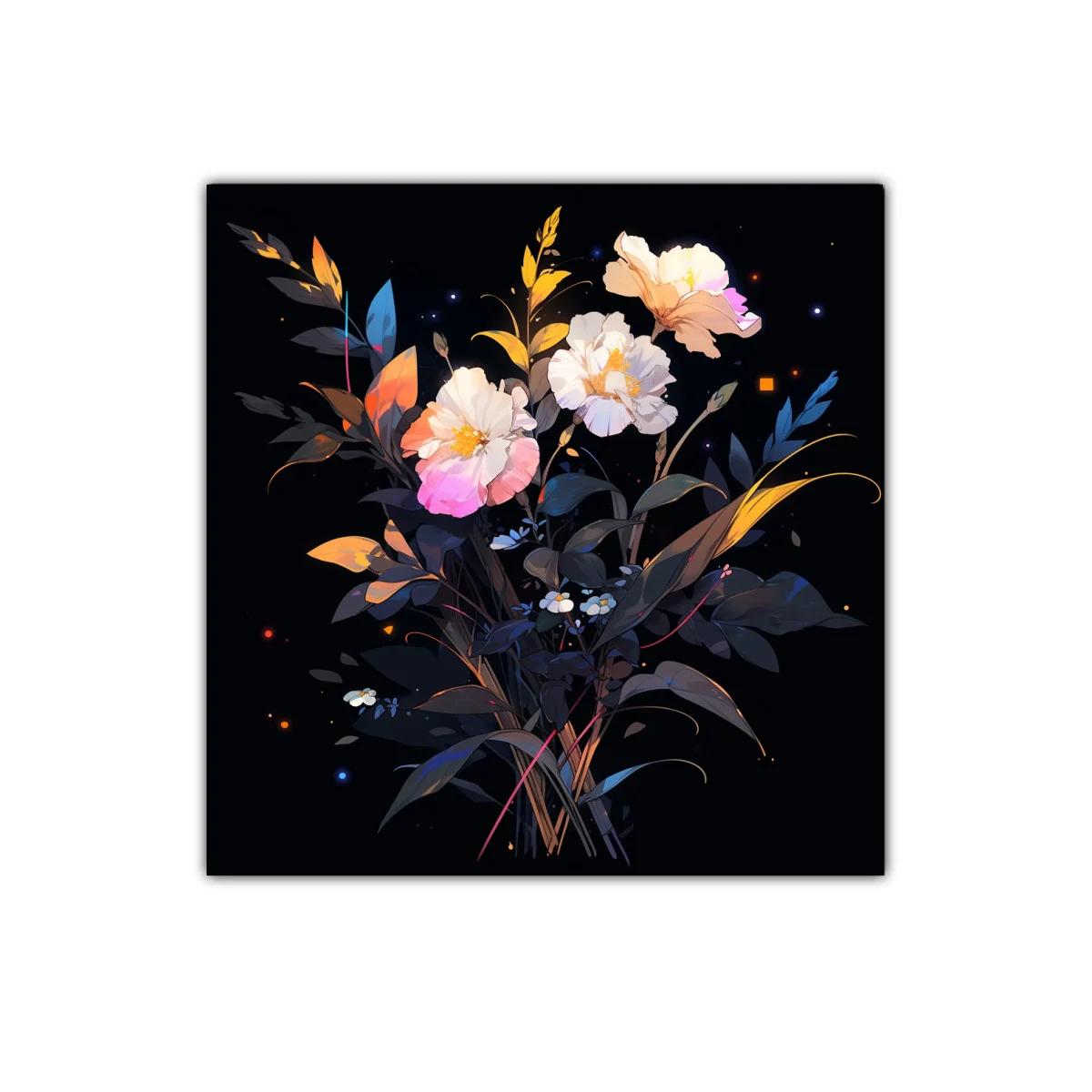 Flores luminosas sobre fondo oscuro para decoración elegante