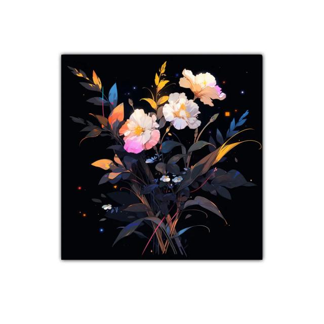 Flores luminosas sobre fondo oscuro para decoración elegante
