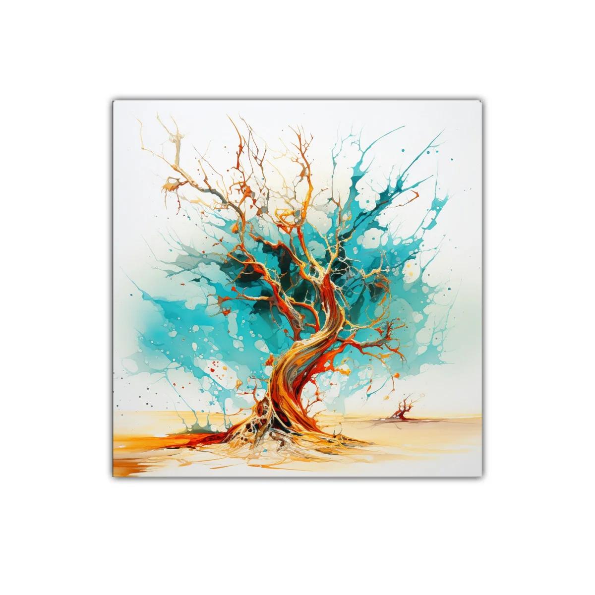 Árbol abstracto en tonos vibrantes y azulados — imagen principal