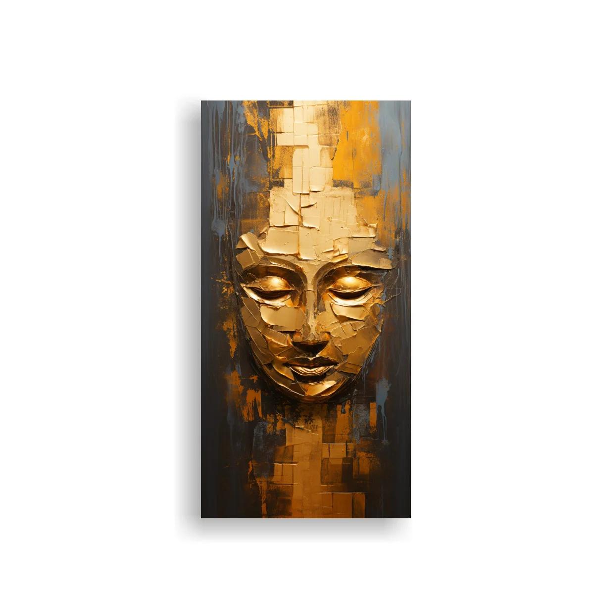 Cuadro rostro de Buda dorado en mosaico