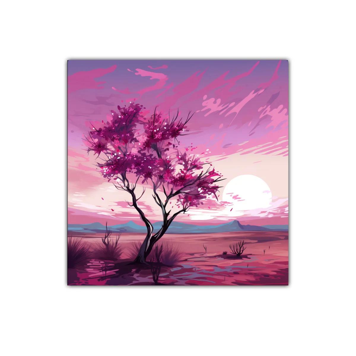 Atardecer en árbol florido con tonos cálidos y vibrantes — imagen principal