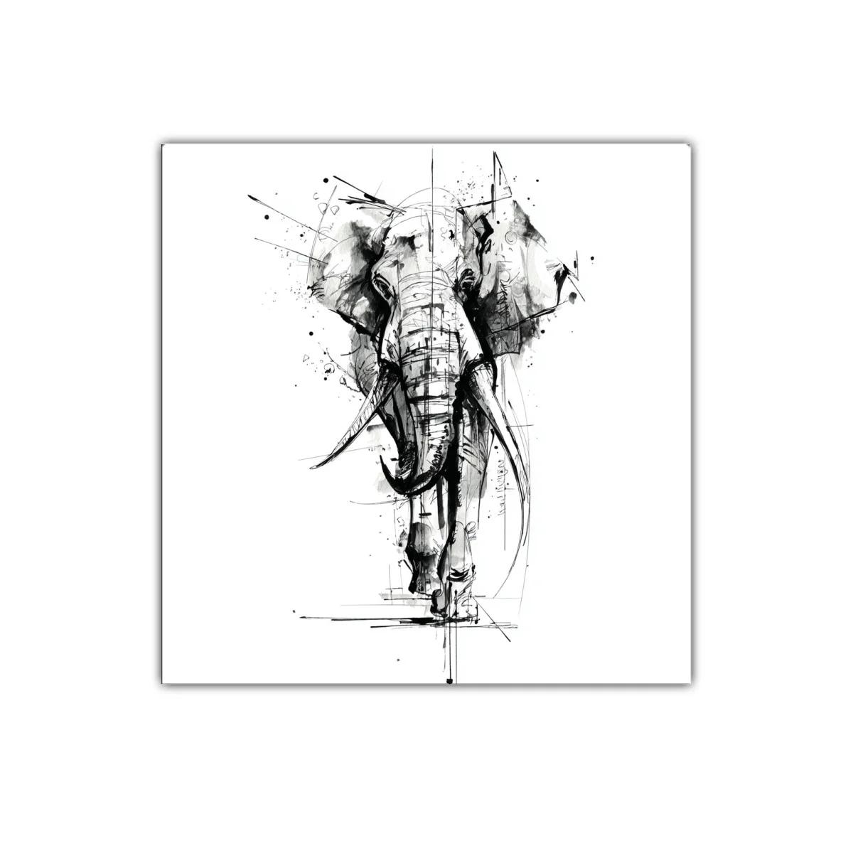 Impactante retrato de elefante en tinta monocroma — imagen principal