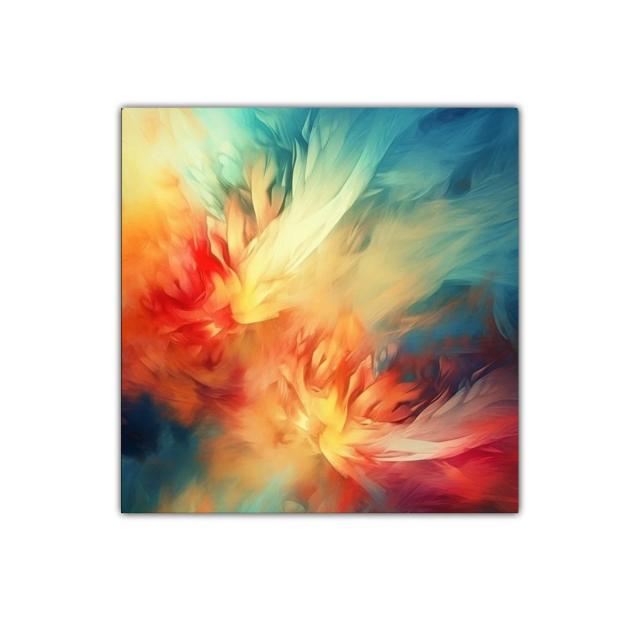 Cuadro decorativo con explosión de color vibrante y energía