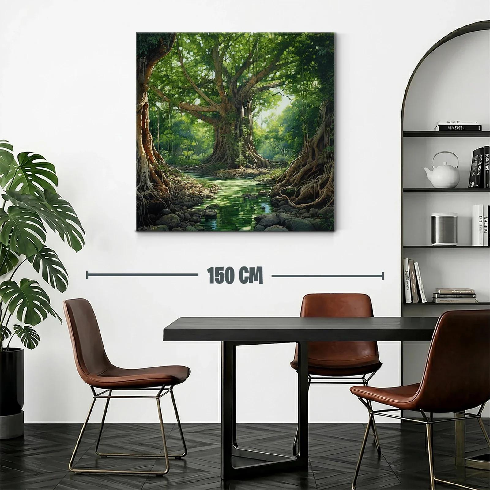 Bosque místico de árboles milenarios y río sereno — miniatura 2