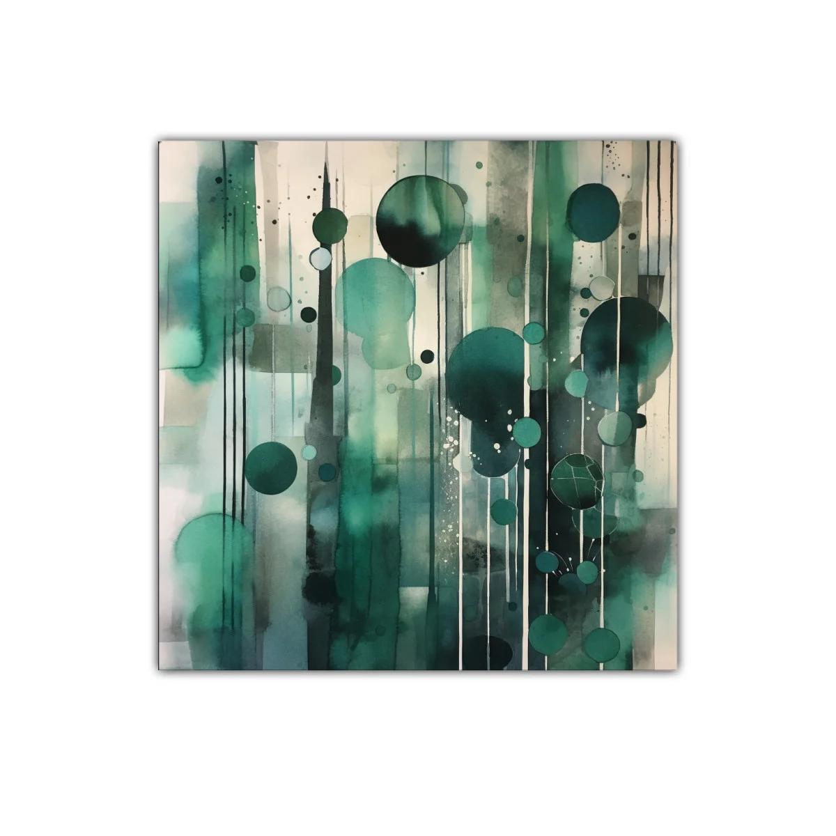 Composición abstracta de círculos y líneas en tonos verdes — imagen principal