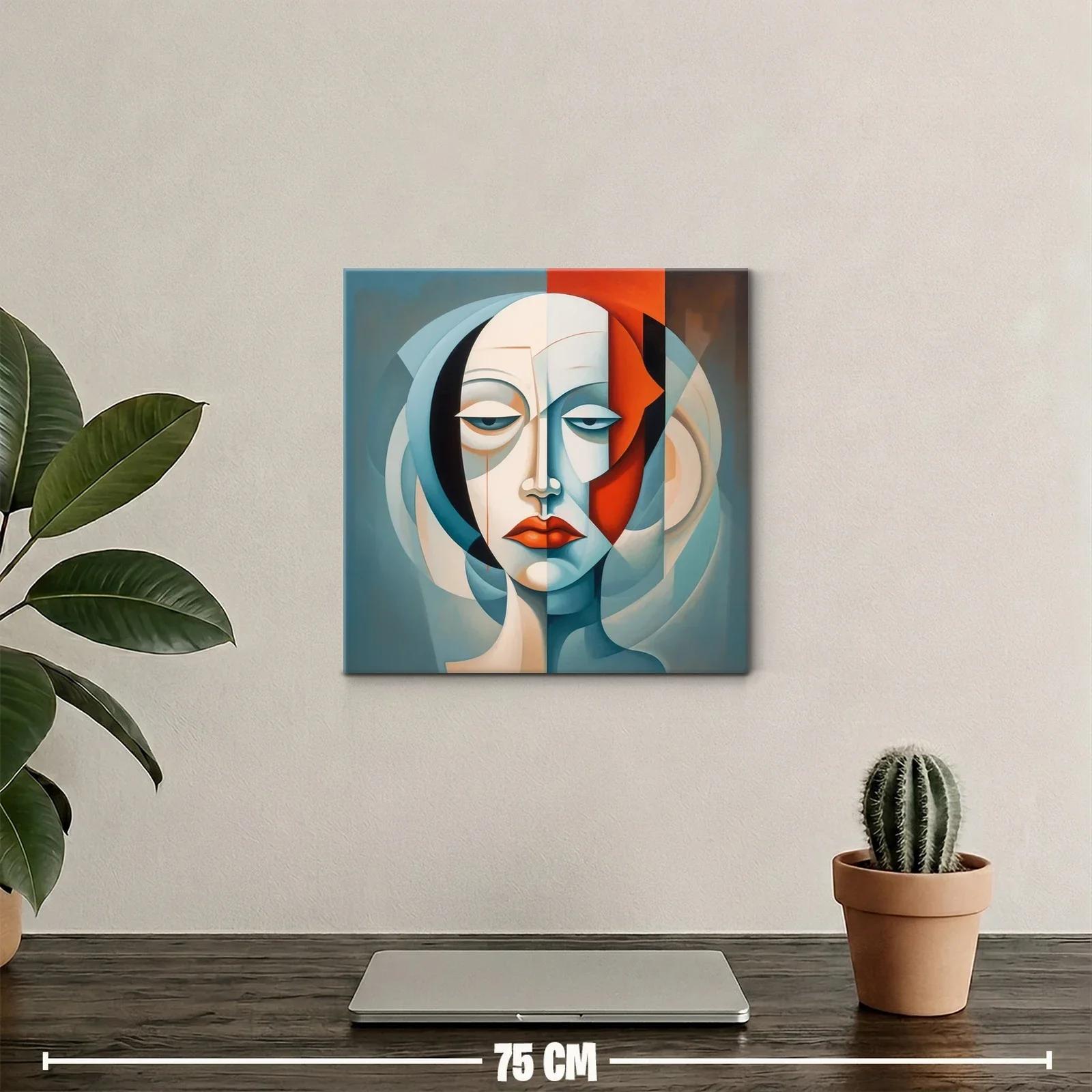 Retrato abstracto con contraste vibrante y expresión melancólica — miniatura 2