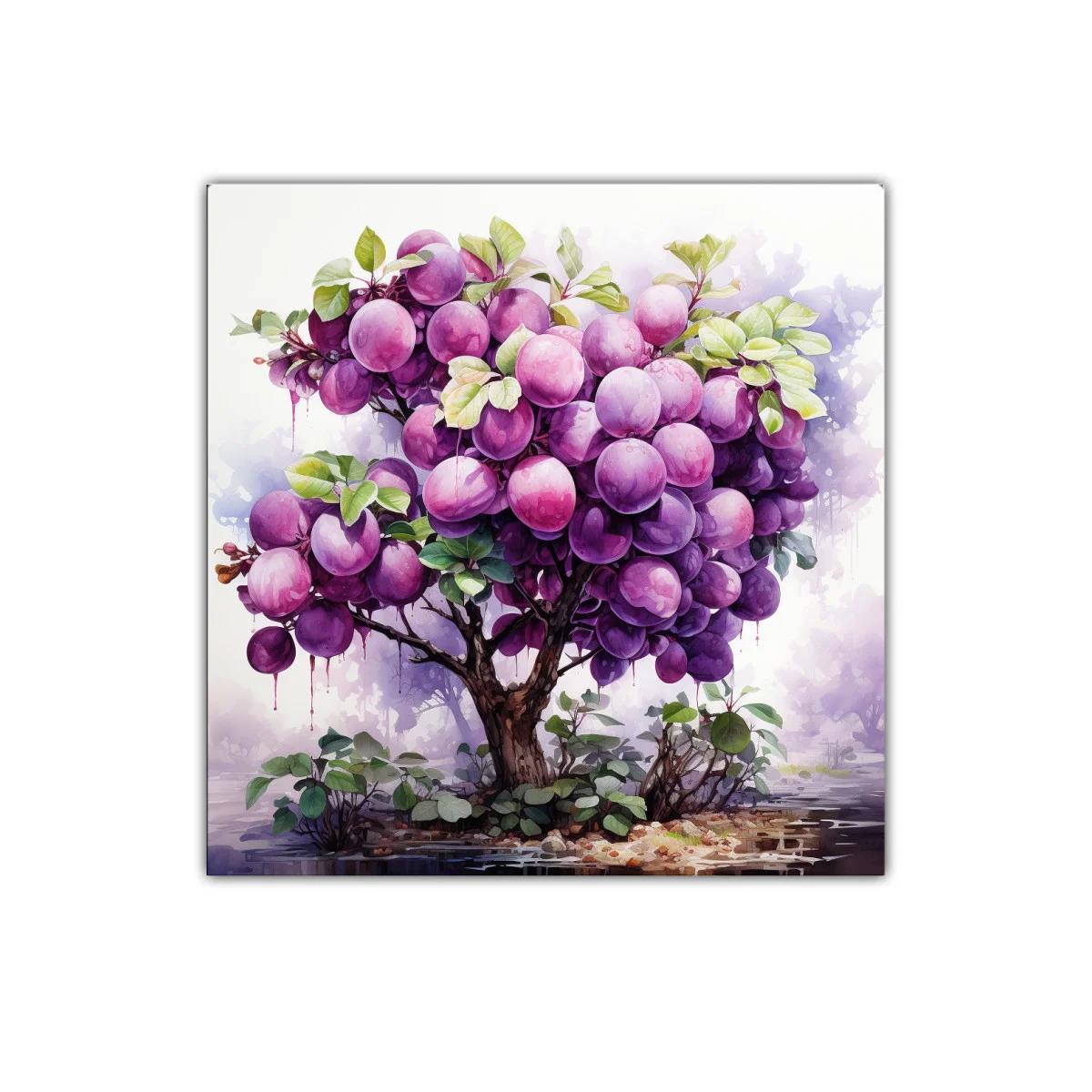 Árbol Frutal con Esferas Violetas en Paisaje Místico — miniatura 1