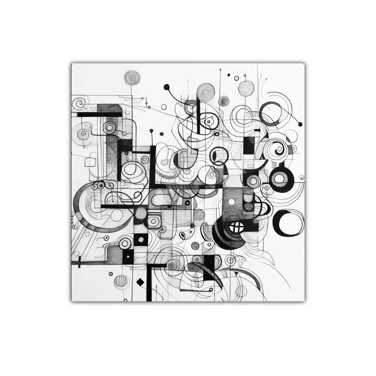 Composición abstracta en líneas y formas geométricas