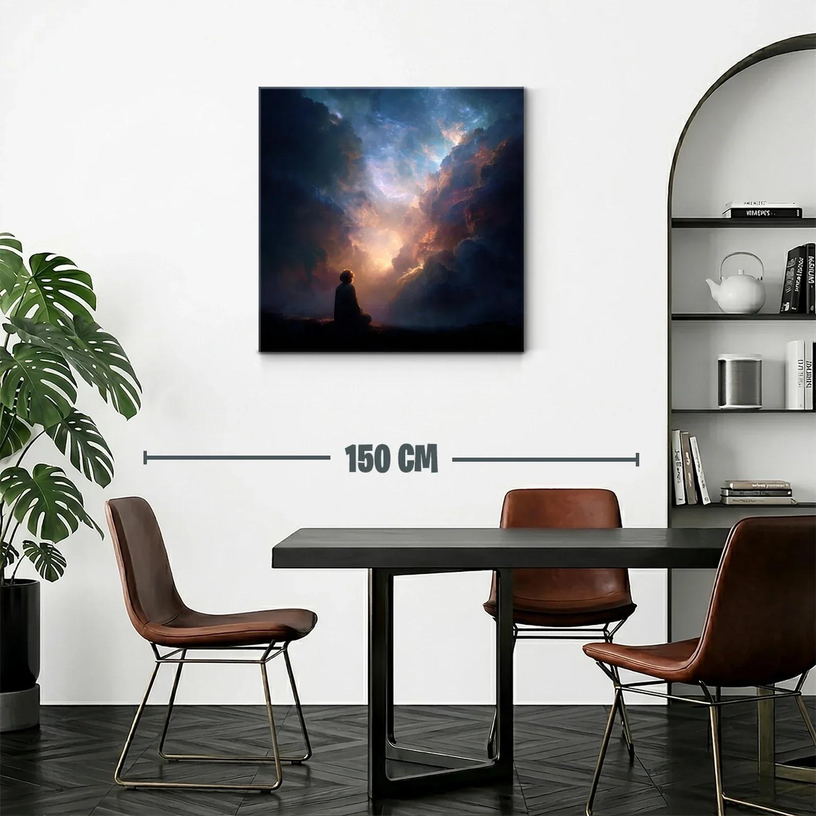 Meditación bajo un cielo estrellado lleno de luz celestial — miniatura 2