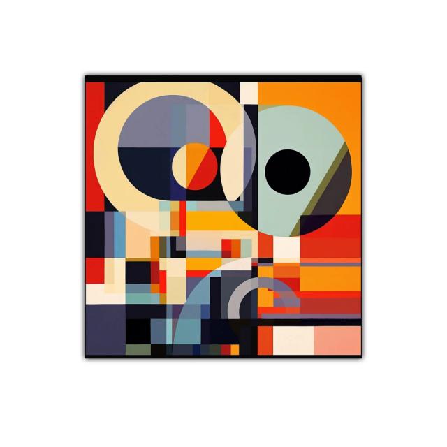 Composición geométrica vibrante y moderna para interiores
