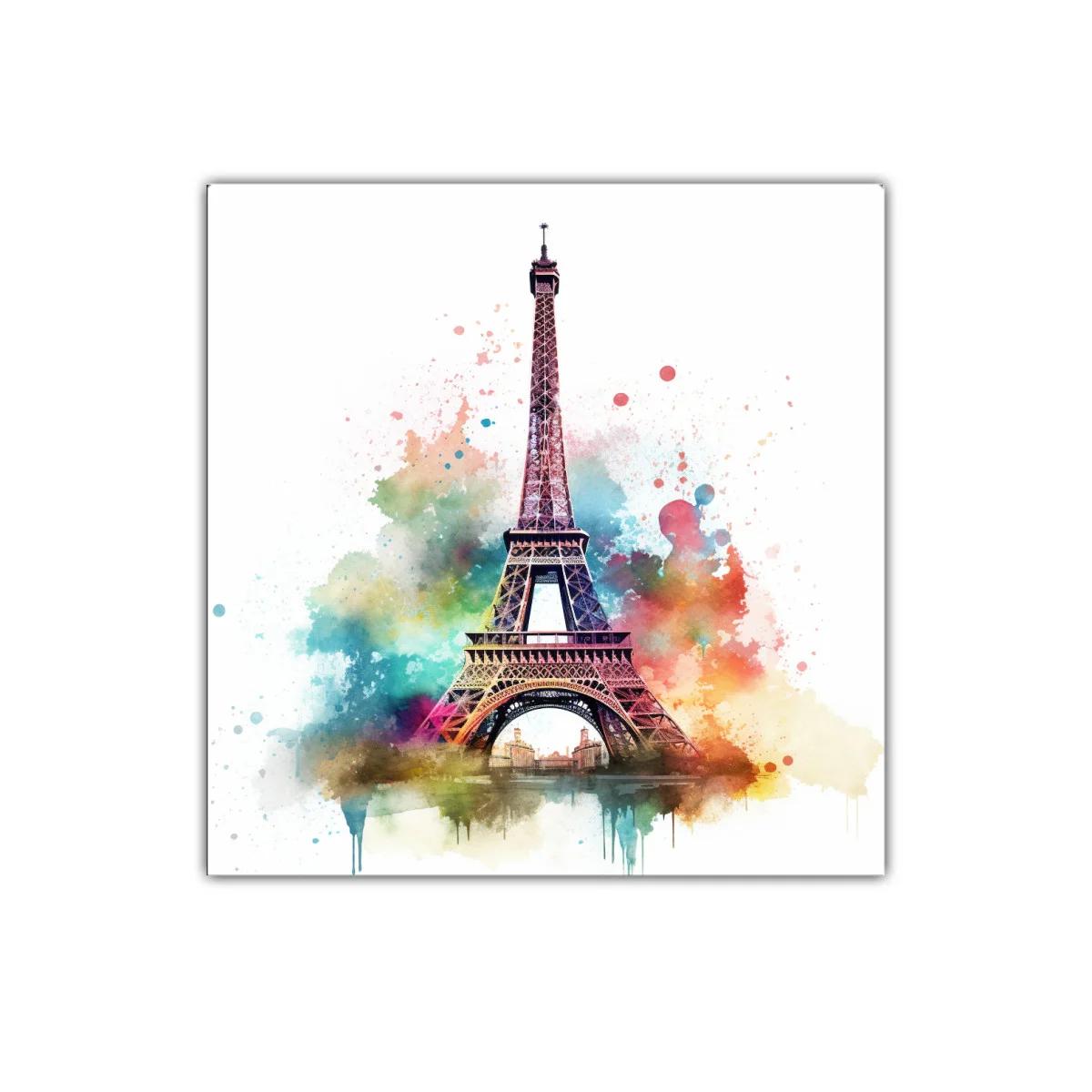 Torre Eiffel vibrante con explosión de colores artísticos — imagen principal