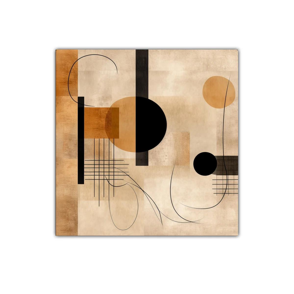 Cuadro abstracto con formas geométricas y tonos cálidos — imagen principal